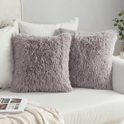 MIULEE Luxury Faux Fur Deluxe Winter Decorative Plush Throw Pillow Covers (Pack of 2) - Miulee