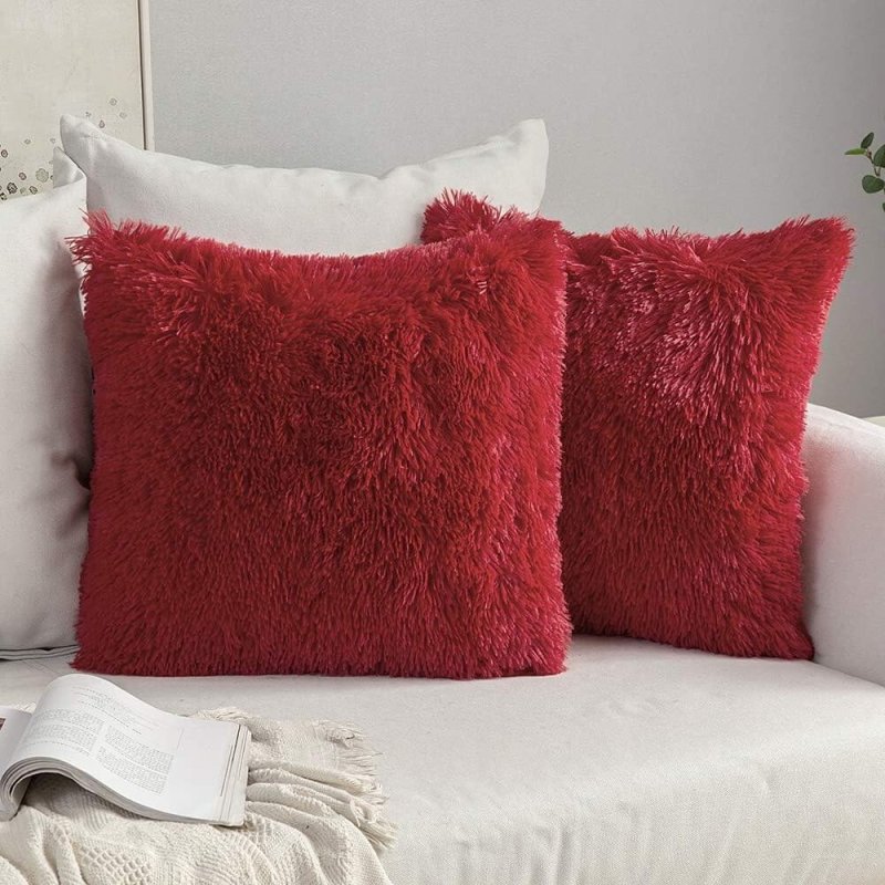 MIULEE Luxury Faux Fur Deluxe Winter Decorative Plush Throw Pillow Covers (Pack of 2) - Miulee
