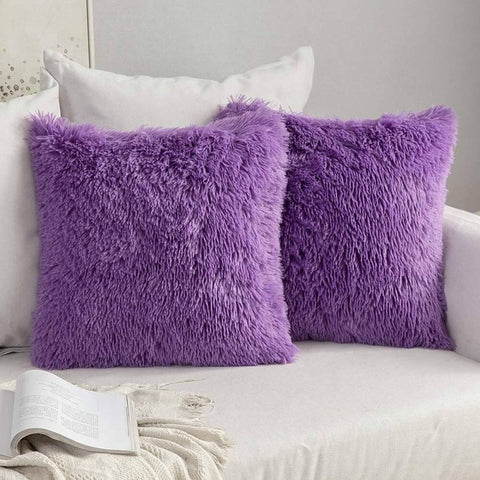 MIULEE Luxury Faux Fur Deluxe Winter Decorative Plush Throw Pillow Covers (Pack of 2) - Miulee
