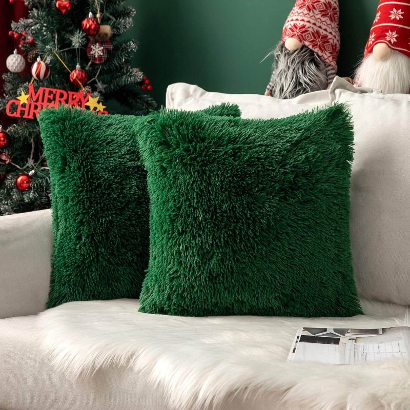 MIULEE Luxury Faux Fur Deluxe Winter Decorative Plush Throw Pillow Covers (Pack of 2) - Miulee