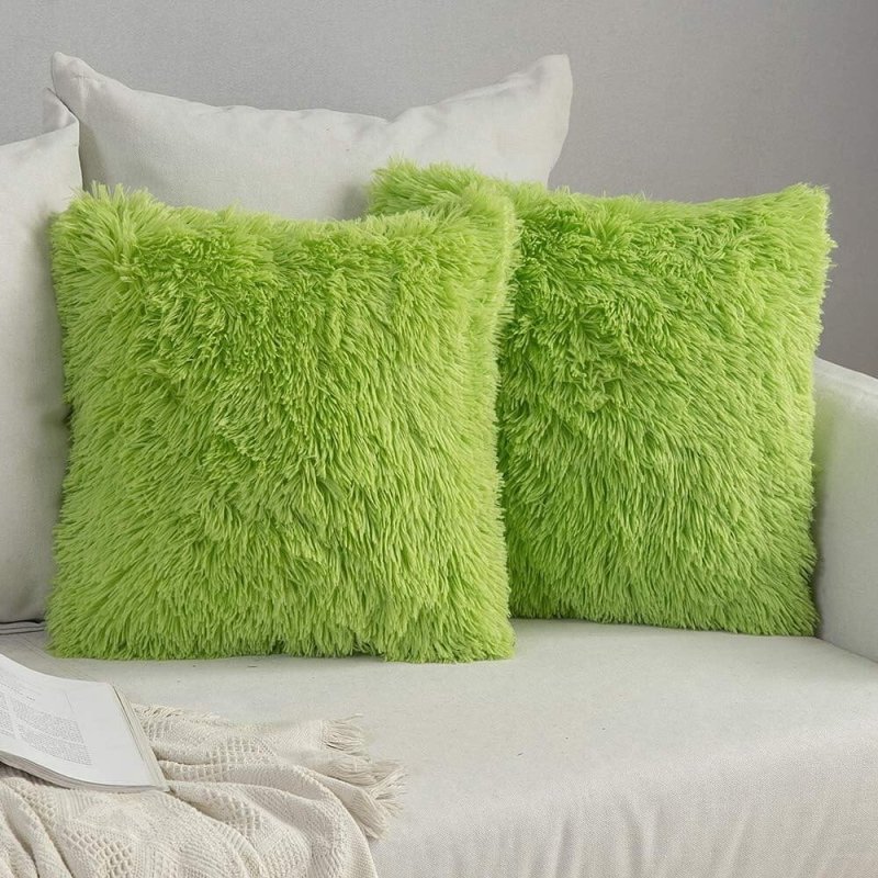MIULEE Luxury Faux Fur Deluxe Winter Decorative Plush Throw Pillow Covers (Pack of 2) - Miulee