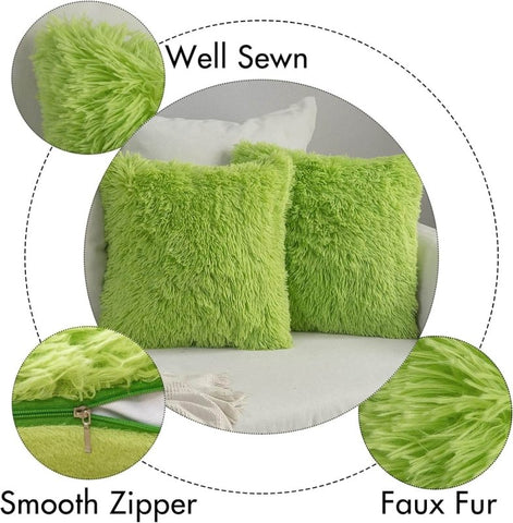 MIULEE Luxury Faux Fur Deluxe Winter Decorative Plush Throw Pillow Covers (Pack of 2) - Miulee