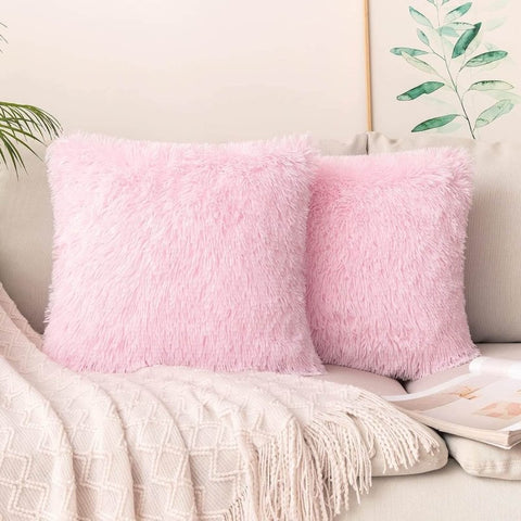 MIULEE Luxury Faux Fur Deluxe Winter Decorative Plush Throw Pillow Covers (Pack of 2) - Miulee