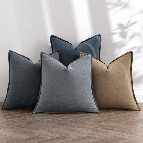 MIULEE Neutral Linen Decorative Solid Boho Throw Pillow Covers (Pack of 4) - Miulee