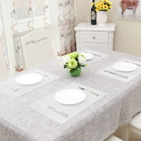 MIULEE Placemats, Heat Resistant Washable Place Mats for Dinner Table Greyish White - Miulee