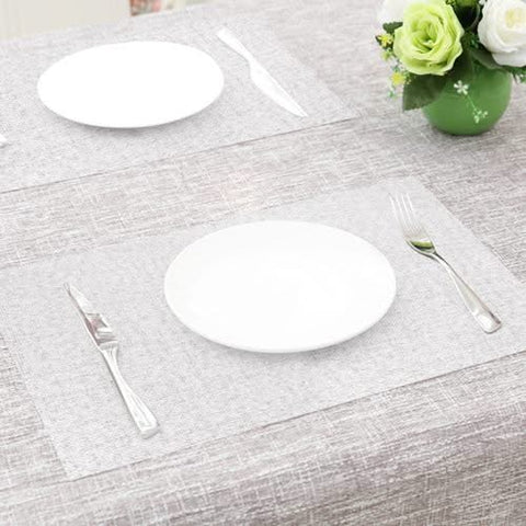 MIULEE Placemats, Heat Resistant Washable Place Mats for Dinner Table Greyish White - Miulee