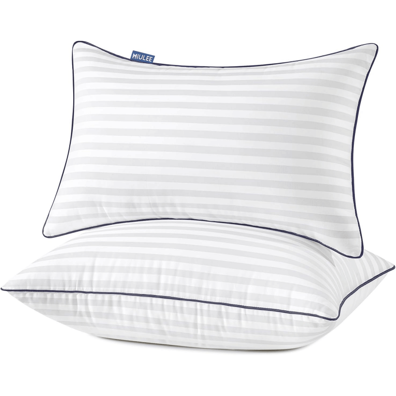 MIULEE Queen Bed Pillows Set of 2, 20x30 Decorative Pillow Inserts for Couch Sofa Bed, Firm and Fluffy Down Alternative Filled with Cotton Cover - Miulee