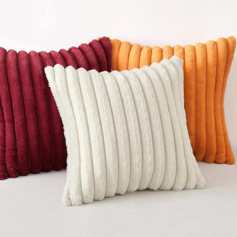MIULEE Soft Pillowcases with Velvet Back Faux Rabbit Fur (Pack of 2)