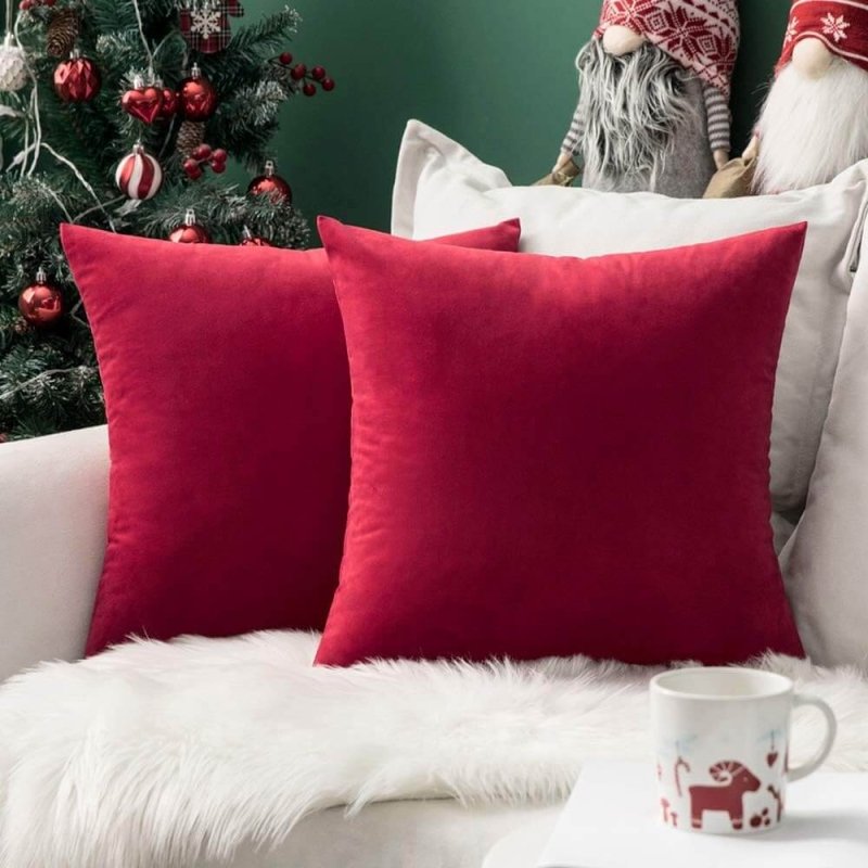 MIULEE Velvet Soft Decorative Square Throw Pillow Covers (Pack of 2) - Miulee