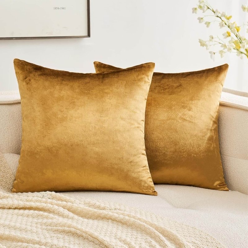 MIULEE Velvet Soft Decorative Square Throw Pillow Covers (Pack of 2) - Miulee