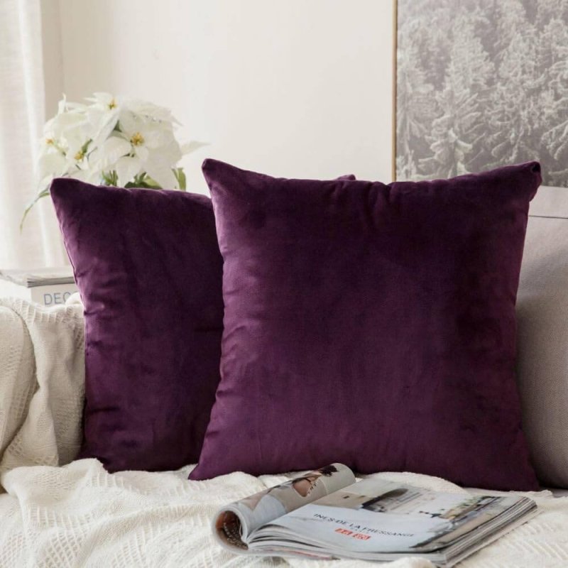 MIULEE Velvet Soft Decorative Square Throw Pillow Covers (Pack of 2) - Miulee