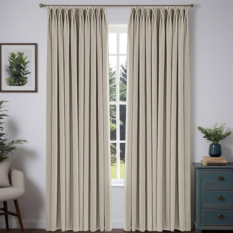 "Nature" Custom Heavyweight Linen Drape - Sand Beige - Miulee