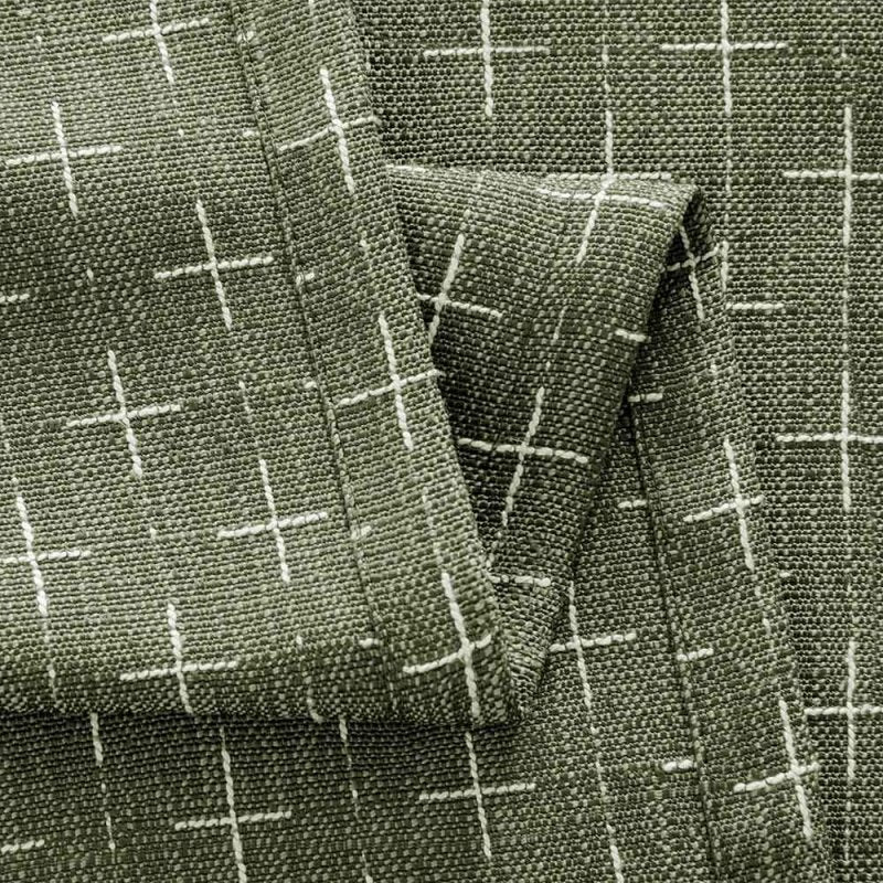 "Nova" Textured Geometric Pattern Linen Curtains (2 Panels) - Miulee
