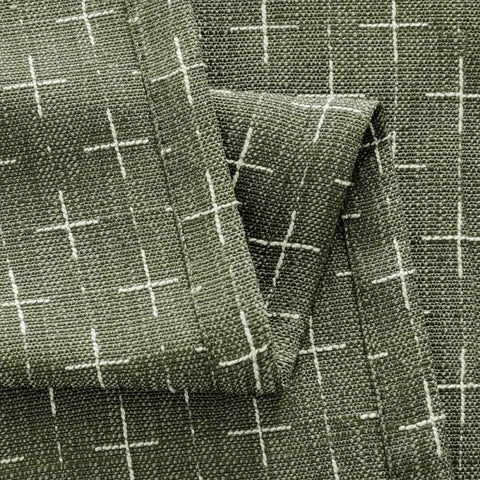 "Nova" Textured Geometric Pattern Linen Curtains (2 Panels) - Miulee