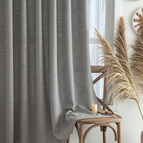 "Pure" Custom Heavyweight Linen Drape Pleated - Khaki - Miulee