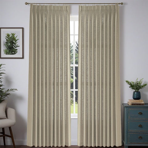 "Serene" Custom Heavyweight Linen Drape Pleated - Miulee