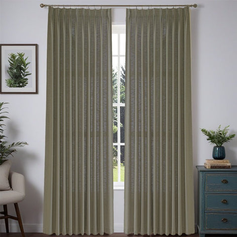 "Serene" Custom Heavyweight Linen Drape Pleated - Miulee