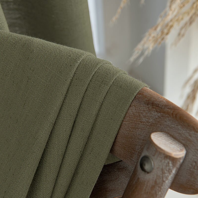"Serene" Custom Heavyweight Linen Drape Pleated - Grayish Green - Miulee