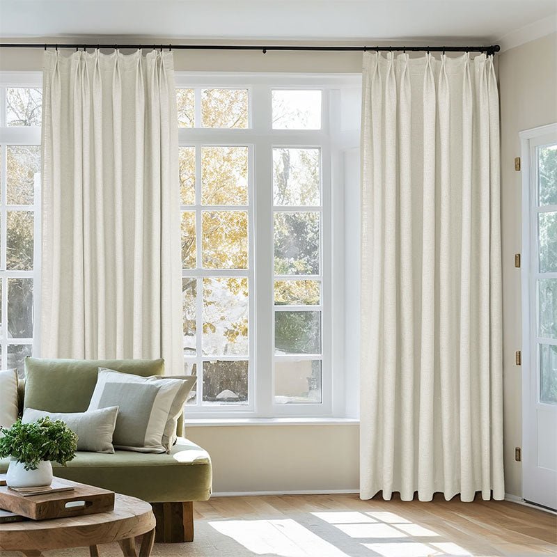 "Serene" Custom Heavyweight Linen Drape Pleated - Olive Green - Miulee