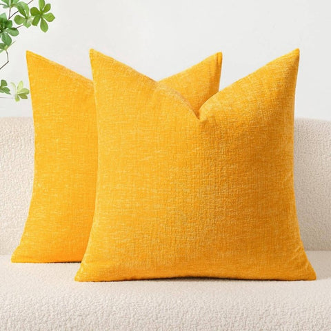 Soft Chenille Solid Dyed Pillow Covers (Pack of 2) - Miulee