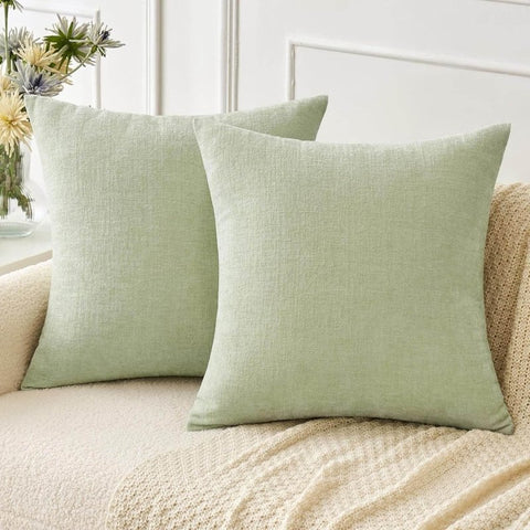 Soft Chenille Solid Dyed Pillow Covers (Pack of 2) - Miulee