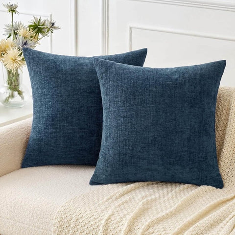 Soft Chenille Solid Dyed Pillow Covers (Pack of 2) - Miulee