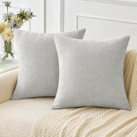 Soft Chenille Solid Dyed Pillow Covers (Pack of 2) - Miulee