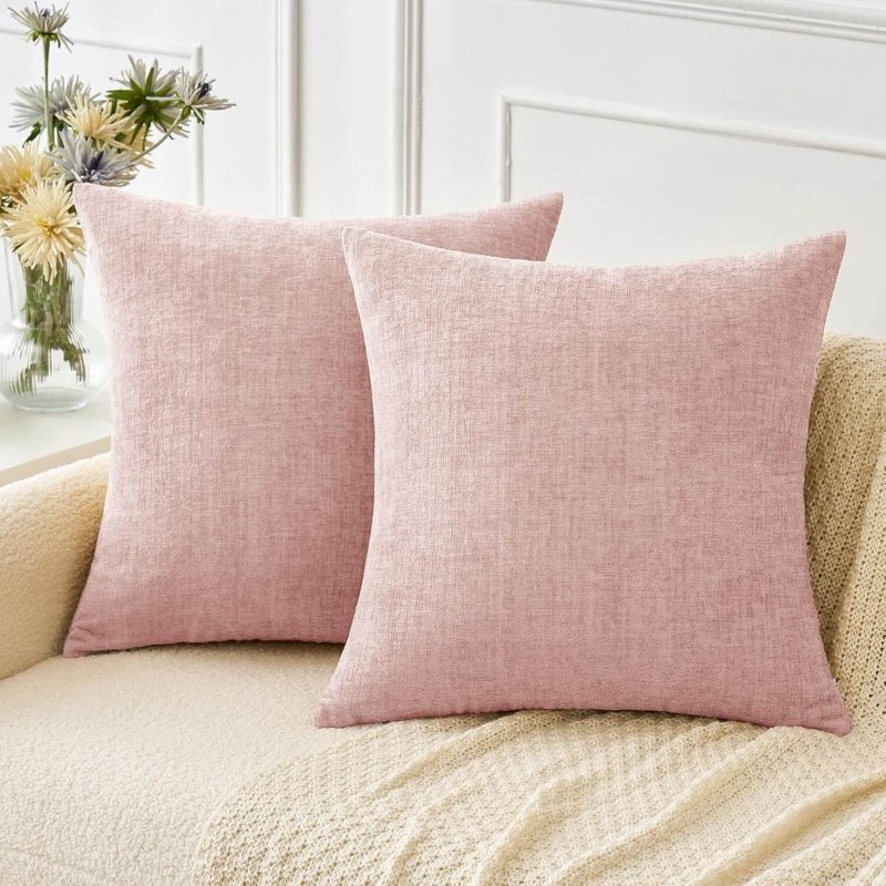 Soft Chenille Solid Dyed Pillow Covers (Pack of 2) - Miulee