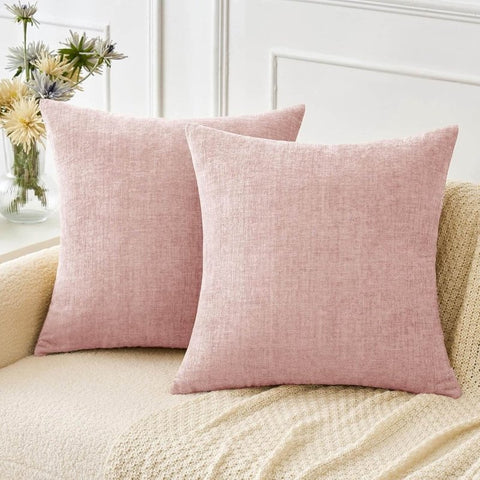 Soft Chenille Solid Dyed Pillow Covers (Pack of 2) - Miulee