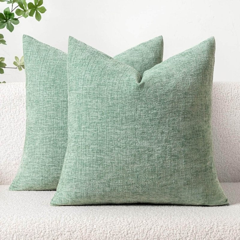 Soft Chenille Solid Dyed Pillow Covers (Pack of 2) - Miulee