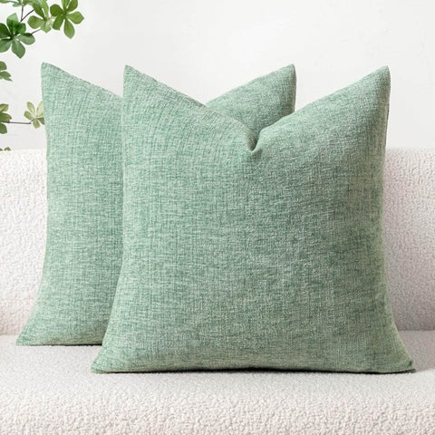 Soft Chenille Solid Dyed Pillow Covers (Pack of 2) - Miulee