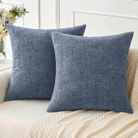 Soft Chenille Solid Dyed Pillow Covers (Pack of 2) - Miulee