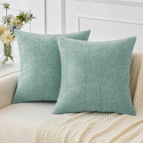 Soft Chenille Solid Dyed Pillow Covers (Pack of 2) - Miulee