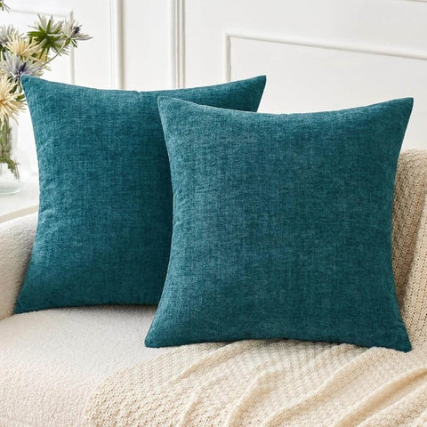 Soft Chenille Solid Dyed Pillow Covers (Pack of 2) - Miulee