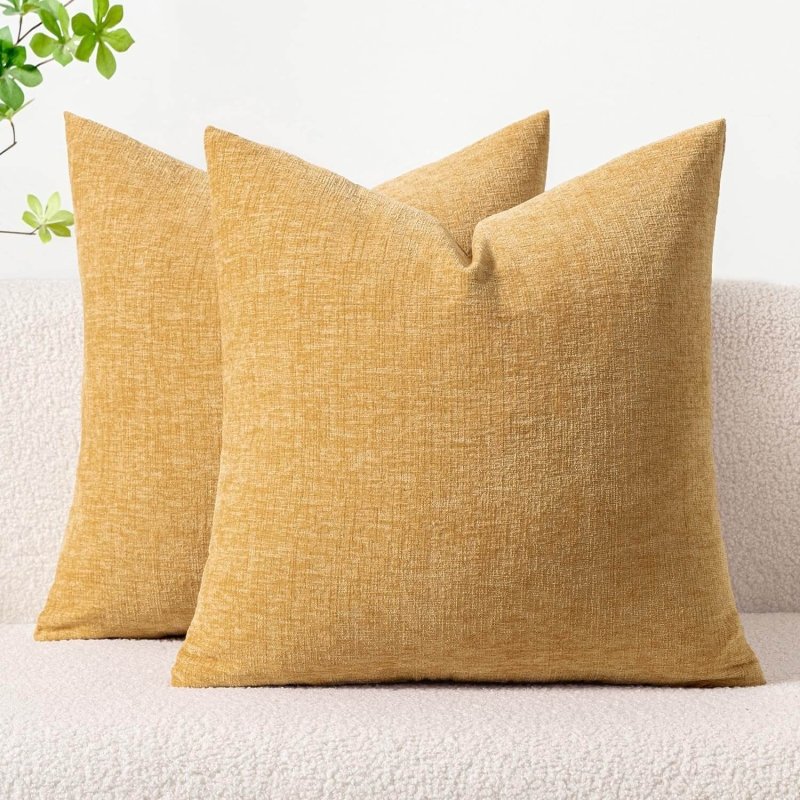 Soft Chenille Solid Dyed Pillow Covers (Pack of 2) - Miulee