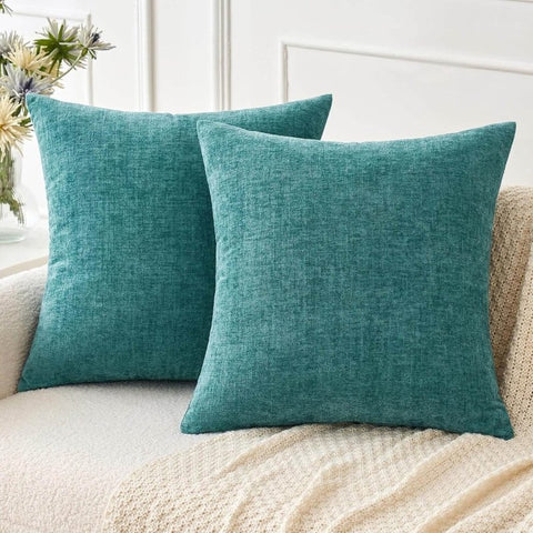 Soft Chenille Solid Dyed Pillow Covers (Pack of 2) - Miulee