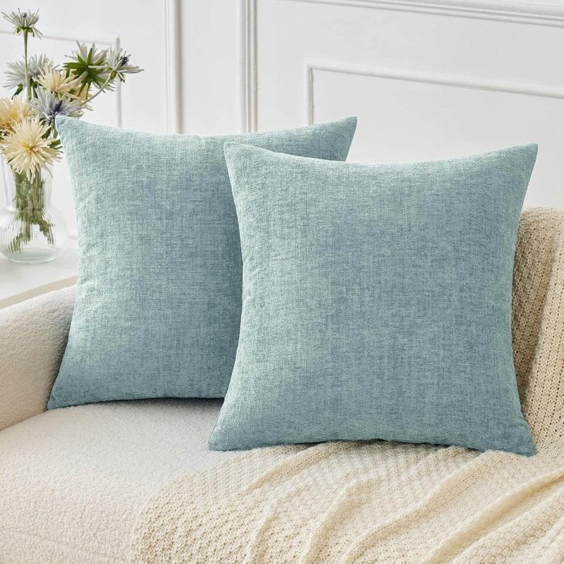 Soft Chenille Solid Dyed Pillow Covers (Pack of 2) - Miulee