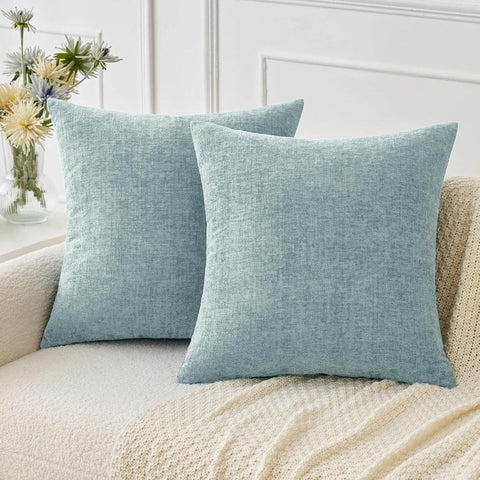 Soft Chenille Solid Dyed Pillow Covers (Pack of 2) - Miulee