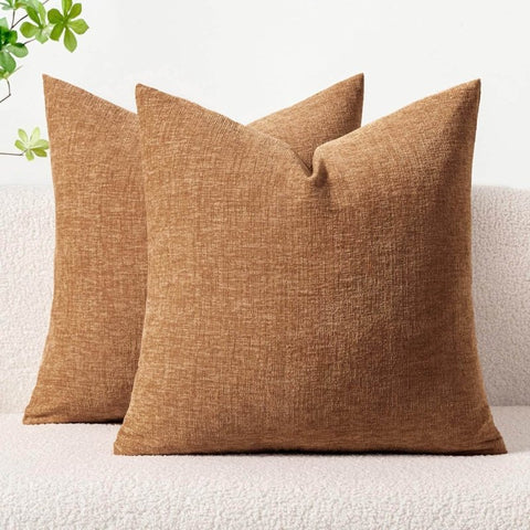 Soft Chenille Solid Dyed Pillow Covers (Pack of 2) - Miulee