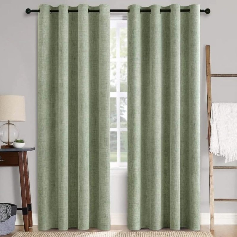 "Velle" Customized 100% Blackout Linen Textured Curtains (2 Panels) - Miulee
