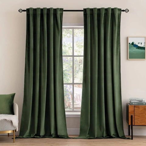 "Mira" Customized Velvet Luxury Blackout Curtains (2 Panels) - Back Tab & Rod Pocket - Miulee