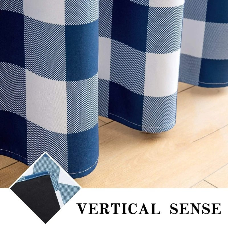 MIULEE Buffalo Plaid Curtains for Farmhouse Bedroom, Blackout Window Drapes with Grommets 2 Panels - Miulee