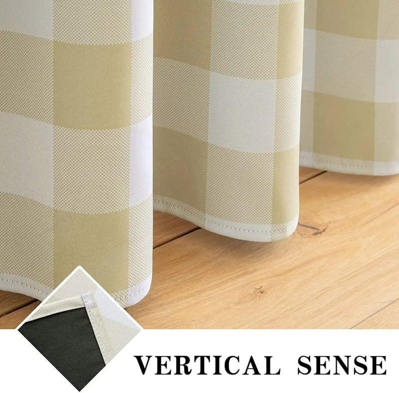 MIULEE Buffalo Plaid Curtains for Farmhouse Bedroom, Blackout Window Drapes with Grommets 2 Panels - Miulee