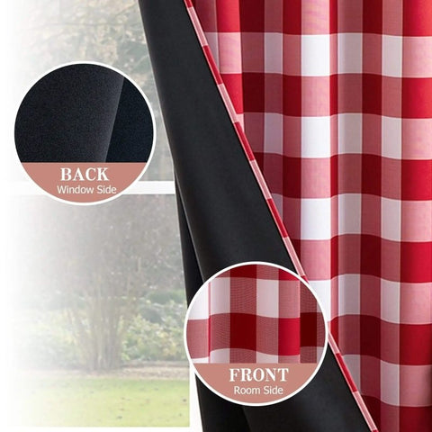 MIULEE Buffalo Plaid Curtains for Farmhouse Bedroom, Blackout Window Drapes with Grommets 2 Panels - Miulee