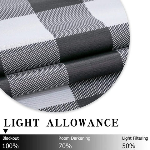 MIULEE Buffalo Plaid Curtains for Farmhouse Bedroom, Blackout Window Drapes with Grommets 2 Panels - Miulee