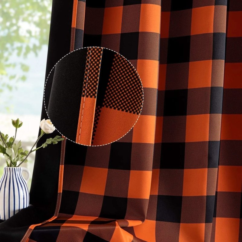 MIULEE Buffalo Plaid Curtains for Farmhouse Bedroom, Blackout Window Drapes with Grommets 2 Panels - Miulee