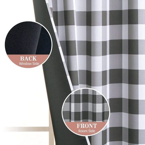 MIULEE Buffalo Plaid Curtains for Farmhouse Bedroom, Blackout Window Drapes with Grommets 2 Panels - Miulee