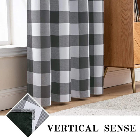 MIULEE Buffalo Plaid Curtains for Farmhouse Bedroom, Blackout Window Drapes with Grommets 2 Panels - Miulee