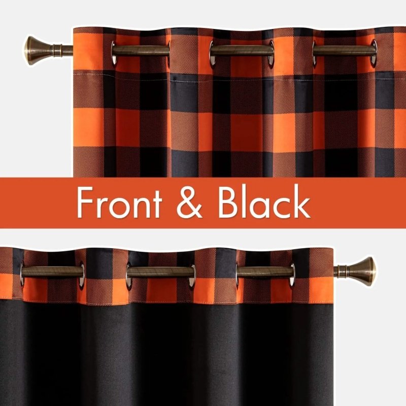 MIULEE Buffalo Plaid Curtains for Farmhouse Bedroom, Blackout Window Drapes with Grommets 2 Panels - Miulee