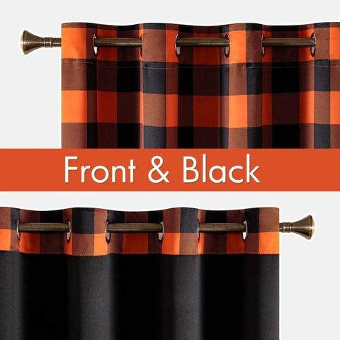 MIULEE Buffalo Plaid Curtains for Farmhouse Bedroom, Blackout Window Drapes with Grommets 2 Panels - Miulee